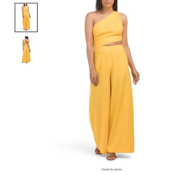 Farm Rio Asymmetrical Jumpsuit, Back Zip Closer - Picture 11 of 14